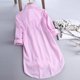 thumbnail image 4 of ICHUANYI Clearance Women Stripe Long Sleeve Turn-down Collar Button Loose Top Blouse(Pink, L) ICHUANYI WER2023080705859, 4 of 8