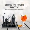 thumbnail image 1 of 18 Piece Bar Cocktail Shaker Set with Stylish Bamboo Stand (Matte Black), 1 of 7