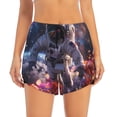 thumbnail image 2 of Balery Astronaut In Cosmic Garden Pantalones cortos deportivos para mujer con forro y dos bolsillos, elásticos, para entrenamiento, gimnasio, yoga-X-Large, 2 of 7