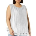 thumbnail image 2 of Breezora Plus Size Bohemian Vest with Embroidery Details Linen Cotton Blend Layering Piece for Women Loungewear Essentials XL Size White, 2 of 9