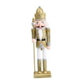 thumbnail image 1 of Christmas Nutcracker Figures Wooden Nutcracker Photo Props Xmas Nutcracker Nutcracker Soldier Figure Decor for Shelves Tables Gold, 1 of 8
