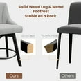 thumbnail image 6 of LainTene 24" Counter Height Swivel Bar Stools, Fabric Upholstered Counter Barstools with Solid Wood Legs and Backs for Kitchen Island, Home Bar, 6 of 8