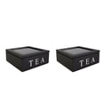 thumbnail image 1 of 2x Caja de Bolsitas de Té Tapa, 9 Compartimentos, Soporte para Bolsitas de Té Apilable, Armarios de Cocina, Caja de Té de , Almacenami, 1 of 8