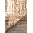 thumbnail image 4 of Avgari Creation White Border Natural Jute Beige Hand Braided Pattern Area Rug Carpet-3"Sq Feet (36 inch), 4 of 5