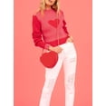 thumbnail image 2 of FOCUSNORM Chandail Tricoté pour Femmes Printemps Automne Col Roulé Manches Longues Imprimé Cœur Contraste Couleur Tricot, 2 of 8