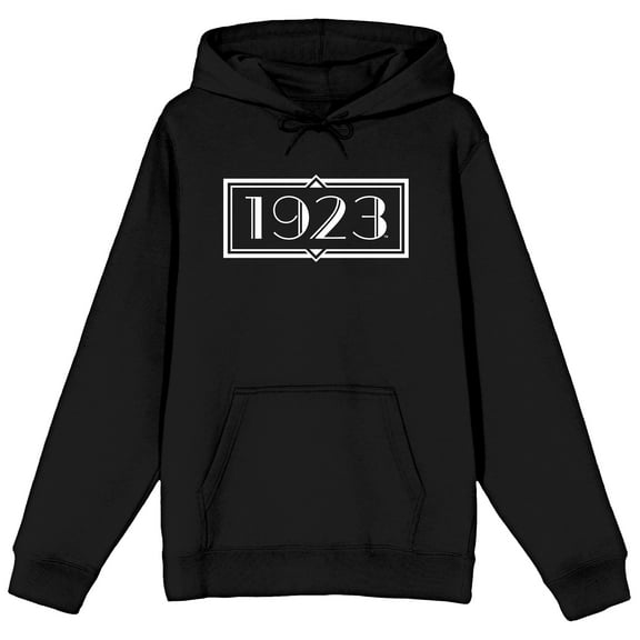 Yellowstone-1923 With A Border Long Sleeve Black Adult Hooded Sweatshirt-Medium