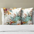 thumbnail image 2 of Green White Pumpkin Throw Pillow Cover 20x20 Inch Pack of 2 Fallen Leaves Autumn Thanksgiving Cushion Pillow Case Square Maple Leaves Pillowcase for Fall Outdoor Party Bed Sofa Home Car Bedroom, 2 of 6