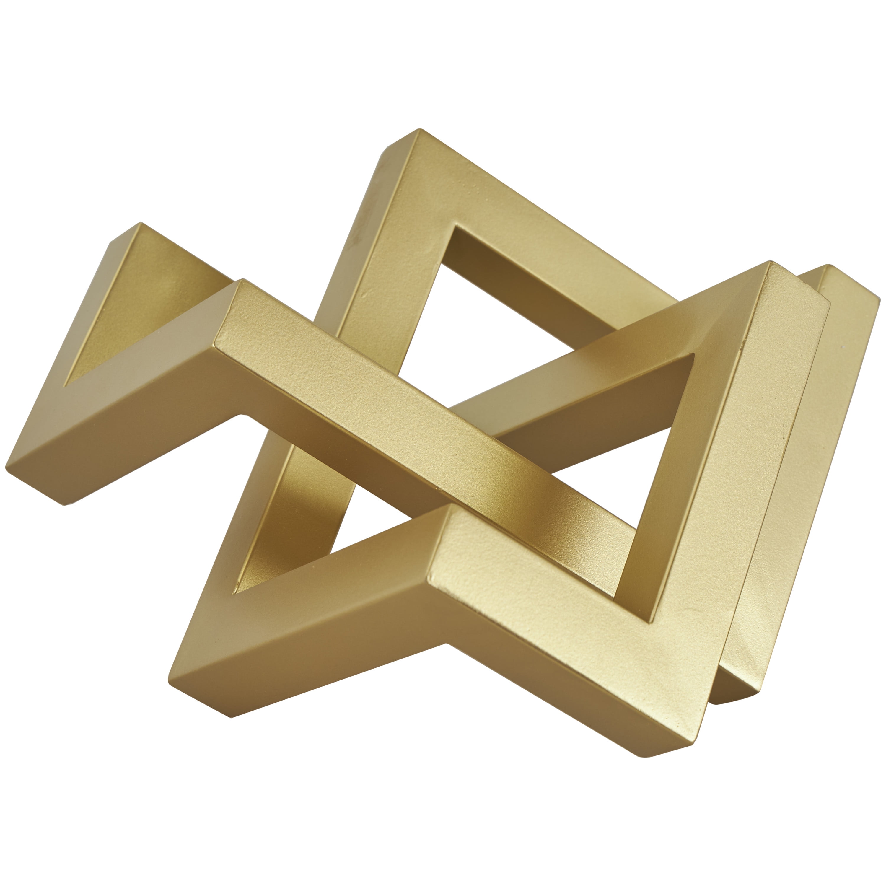 12" x 7" Gold Metal Abstract Shaped Geometric Sculpture, by DecMode