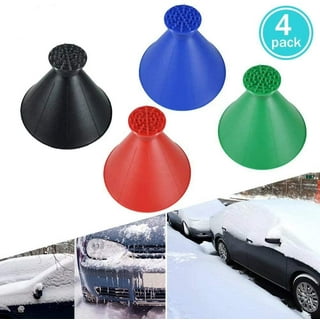 DuyaJoinX 4 Colors Magical Ice Scrapers for Car Windshield, Snow Scraper  Round with Funnel, Cone-Shaped Car Snow Remover, Car Window Cleaner for Ice  