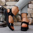 thumbnail image 5 of IWRICH Orthopedic Wedge Sandals for Women Dressy Summer Comfortable Walking Wide Width Sandals Arch Support Ankle Strap Sport Open Toe Platform Footwear Black 9.5, 5 of 9