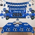 thumbnail image 4 of JESTAR 2026 Graduation Party Decorations Set, Backdrop, Banner, Ballons, Tablewares Set, Pack of 150, Black Blue, 4 of 6