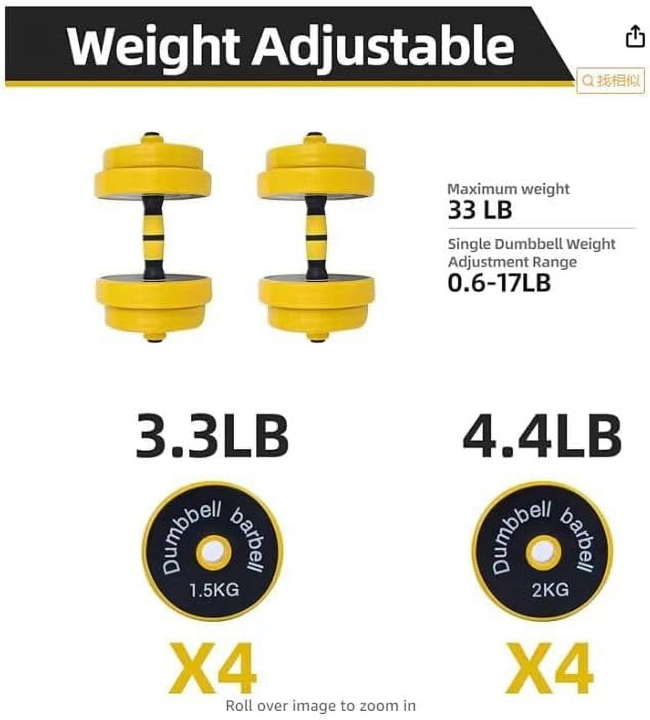 2024 New Adjustable Dumbbell Set, 33LB Dumbbells Adjustable Weight with Non-Slip Metal Handles, Home Gym Fitness Equipment for Men and Women Strength Training Dumbbells Set of 2