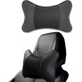 thumbnail image 1 of Reposacabezas de cuero para automóvil, almohadas para el cuello para reposacabezas de automóvil, cojín para el cuello para reposacabezas para brindar apoyo al cuello, almohada de viaje para viajes, h, 1 of 4