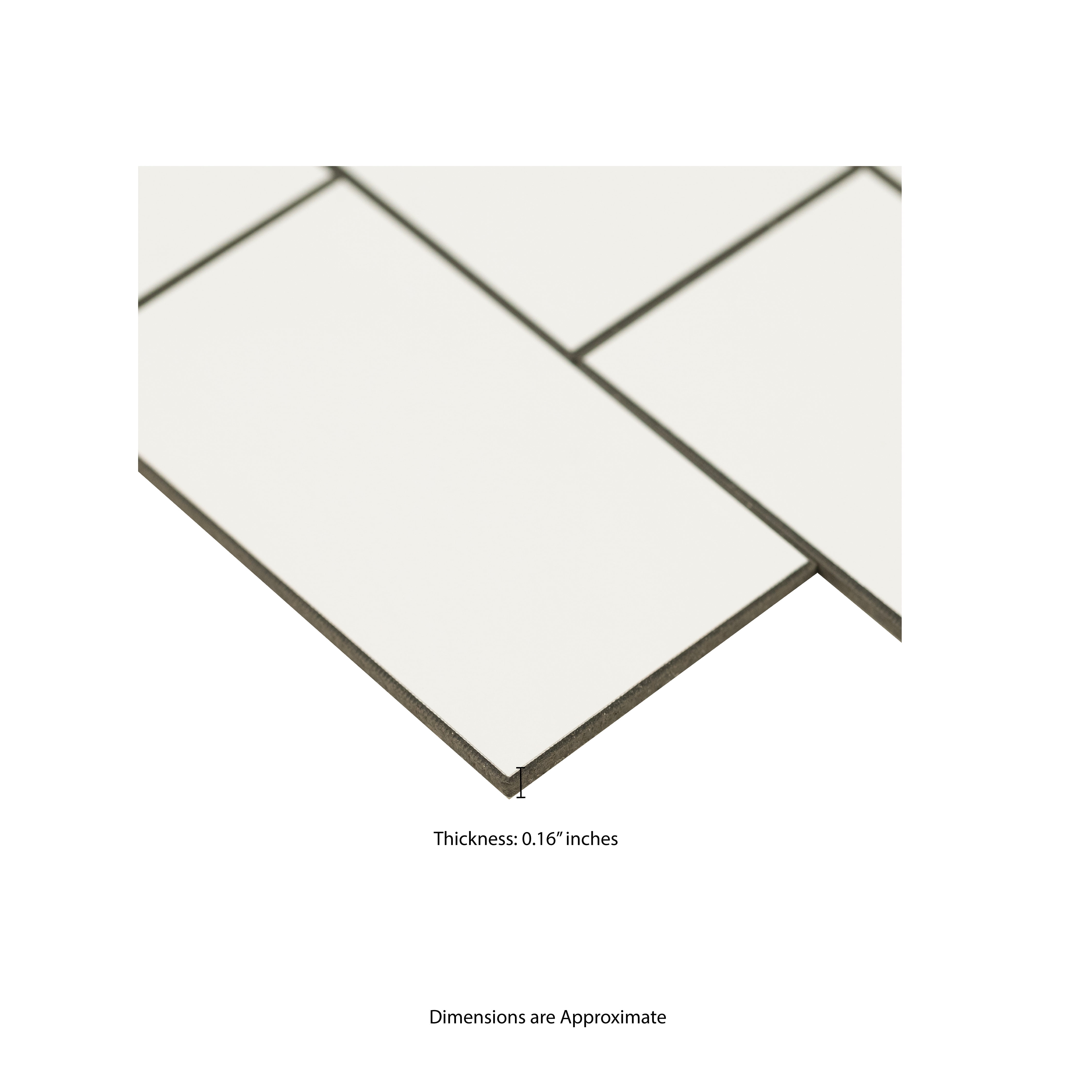 Aldhurst Urban Blanco Adhesive Backed 9.84 in. x 10.37 in. PVC Mosaic Tile