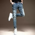 thumbnail image 2 of Spring Autumn Vintage Motorcycle Zipper Designer Classic Slim Splice Cowboy Streetwear 90s Slim Punk Cowboy Work Jeans Man Pants, 2 of 6