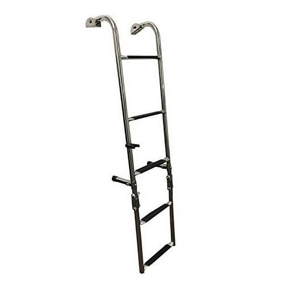 Pactrade Marine Boat Five Steps 3 Plus 2 Foldable Stainless Steel Ladder, Luxury