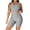 Gray, variant on Women's Two Piece Casual Workout Sets Athletic Solid Color Summer Yoga Outfit 2 Piece Racerback Crop Top And High Waist Biker Shorts Tight Fit Gym Wear For Fitness Running