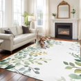 thumbnail image 2 of 5'x8' Area Rugs, Eucalyptus Leaf Indoor Outdoor Area Rug for Living Room Bedroom, Sage Green Botanical Floral Spring Washable Bathroom Rugs Kitchen Floor Carpet Mats Home Decor Aesthetic, 2 of 8