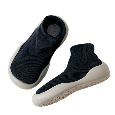 

zuwimk Baby Shoes Baby Toddlers Moccasins Anti-Slip Fuzzy Slipper Floor Breathable Thick Kids Boys Girls Indoor Outdoor Shoes Black