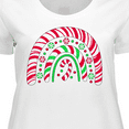 thumbnail image 4 of Inktastic Peppermint Rainbow with Candy Cane Women's Plus Size T-Shirt, 4 of 5