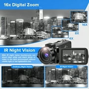 Video Camera Camcorder 4K for Youtube Vlogging Digital Camera IPS 48MP 16X Digital Zoom Camera Recorder
