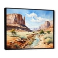 thumbnail image 2 of Designart "Desert Oasis Green and Beige Mountain Escape II" Landscapes Floater Framed Wall Decor, 2 of 7