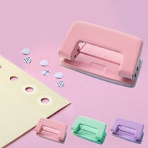 Mini Multi-Hole Paper Punch | 8-Sheet Capacity | Handheld Metal Design | Compact Portable Office Supply | Non-Slip Easy Use | 1 Piece | 4.13x2.05x1.57in | Purple Pink Green