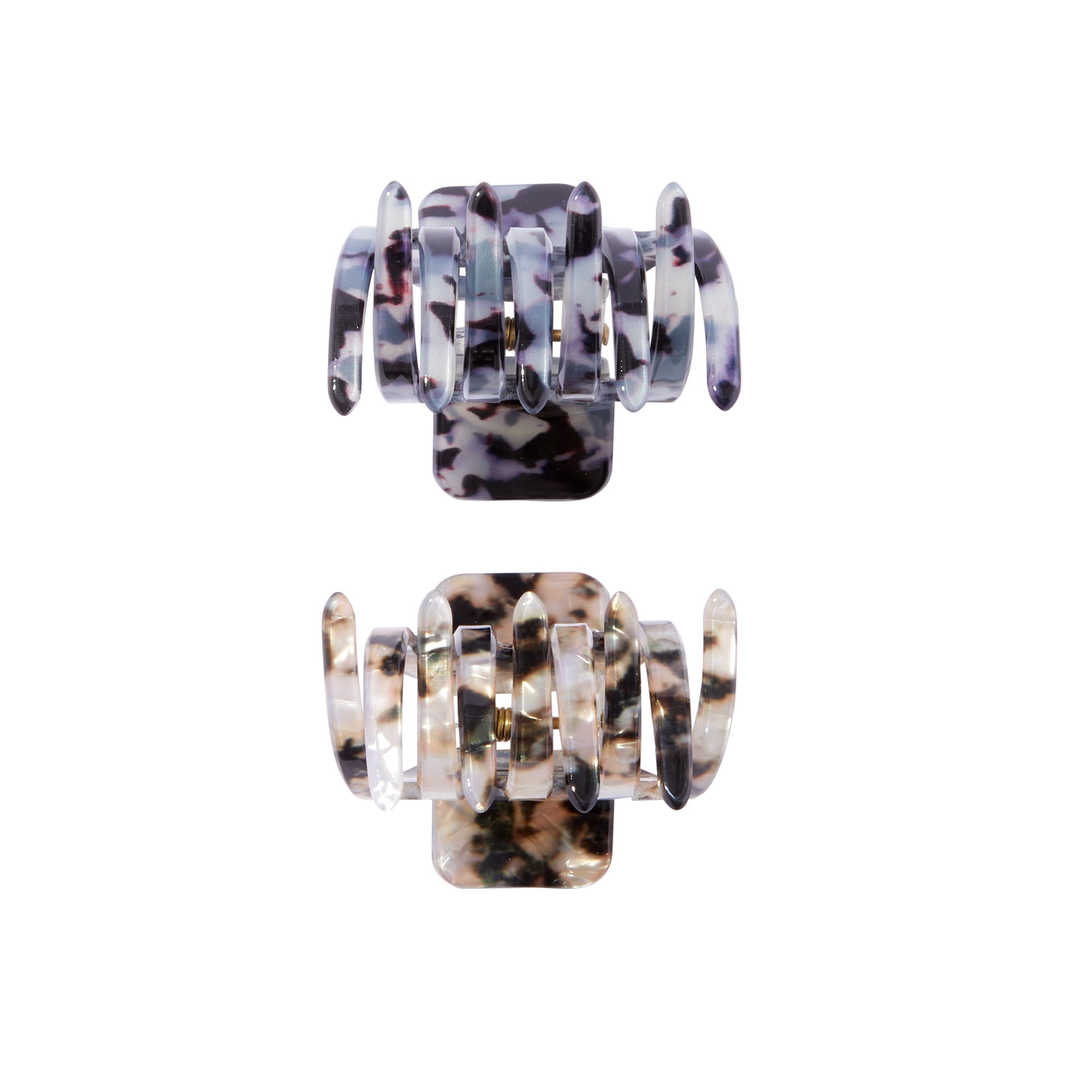 Claire's Teen Girls Medium Neutral Tortoise Shell Claw Clips, 2-Pack, Resin