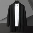 thumbnail image 2 of Dpytoraw Men's Autumn And Winter Long Solid Color Slim Knit Cardigan Coat, 2 of 3