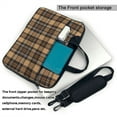 thumbnail image 2 of Lsque khaki coffee plaid Pattern Laptop Bag – Portable & Slim Single-Shoulder Computer Case with Adjustable Strap, Protective, Lightweight for 13”/14”/15.6” Laptops, 2 of 8
