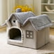 thumbnail image 3 of Linda Cama para Dormir para Gatos, Cojín Extraíble, Caseta para Cachorros, Cesta Semicerrada Cálida, Casa para Perros Y Gatos, Accesorios para Gatos P 49cmx39cmx46cm, 3 of 8