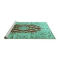thumbnail image 2 of Ahgly Company Machine Washable Indoor Round Persian Turquoise Blue Traditional Area Rugs, 7' Round, 2 of 4