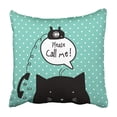 thumbnail image 1 of Funda de almohada ABPHQTO Personaje de gato con burbuja de diálogo 40x40 cm, 1 of 1