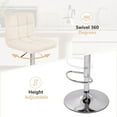 thumbnail image 6 of Hawsaiy Modern Adjustable Swivel Bar Stools Set of 2, PU Leather Bar Chairs with Footrest, Beige, 6 of 9