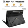 thumbnail image 5 of TECH CIRCLE Case for Samsung Galaxy Tab S9 FE Plus,Galaxy Tab S10+/S9+ Case 12.4",PU Leather Business Stand Protective Cover S Pen Holder Card Slots Shoulder Hand Strap Handbag Wallet Cover,Black, 5 of 6