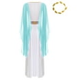 thumbnail image 4 of YiZYiF Womens Greek Goddness Costume Ancient Greece Queen Gold Trim Toga Dress for Halloween Cosplay Light Blue-A L, 4 of 7