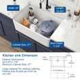 thumbnail image 4 of Stainless Steel Kitchen Sink 24 Inch White Fireclay Farmhouse Sink-24x 16 White Farm Sink for Small Kitchen and Laundry, Apron Front Porcelain Ceramic Sink Single Basin with Bottom Grid and Strainer,, 4 of 6