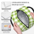 thumbnail image 3 of Salouo White Green Plaid for Insulated Lunch Bag for Women/Men - Leakproof Cooler Tote Bag Organizer - Reusable Lunch Box for Office Picnic Hiking Beach-One Size, 3 of 6
