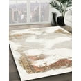 thumbnail image 2 of Ahgly Company Indoor Round Abstract Off White Beige Area Rugs, 6' Round, 2 of 6