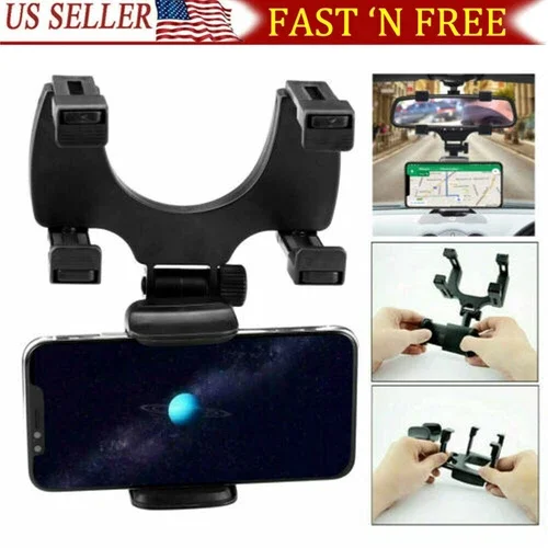 New Universal Car Rear-View Mirror Mount Stand Holder Cradle For Cell Phone Gps