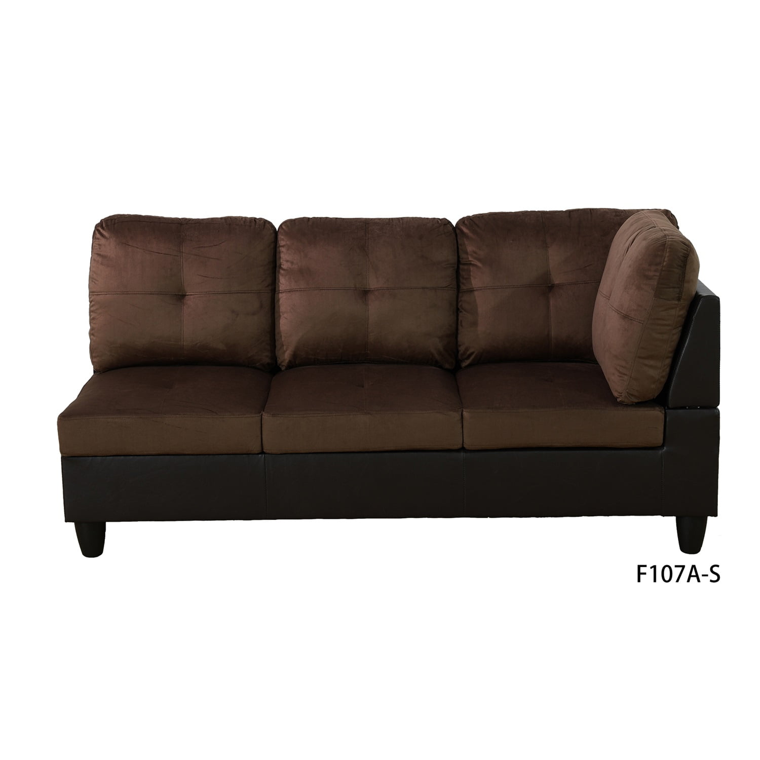 Hommoo L Shaped Couches and Sofas, Lint and PVC Living Room Furniture Sets, Modern Sectional Sofa for Home&Office, Brown(No Ottomans)