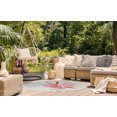 thumbnail image 3 of Simply Daisy 5' Round Pink Frond Spring Chenille Indoor/Outdoor Rug, 3 of 4