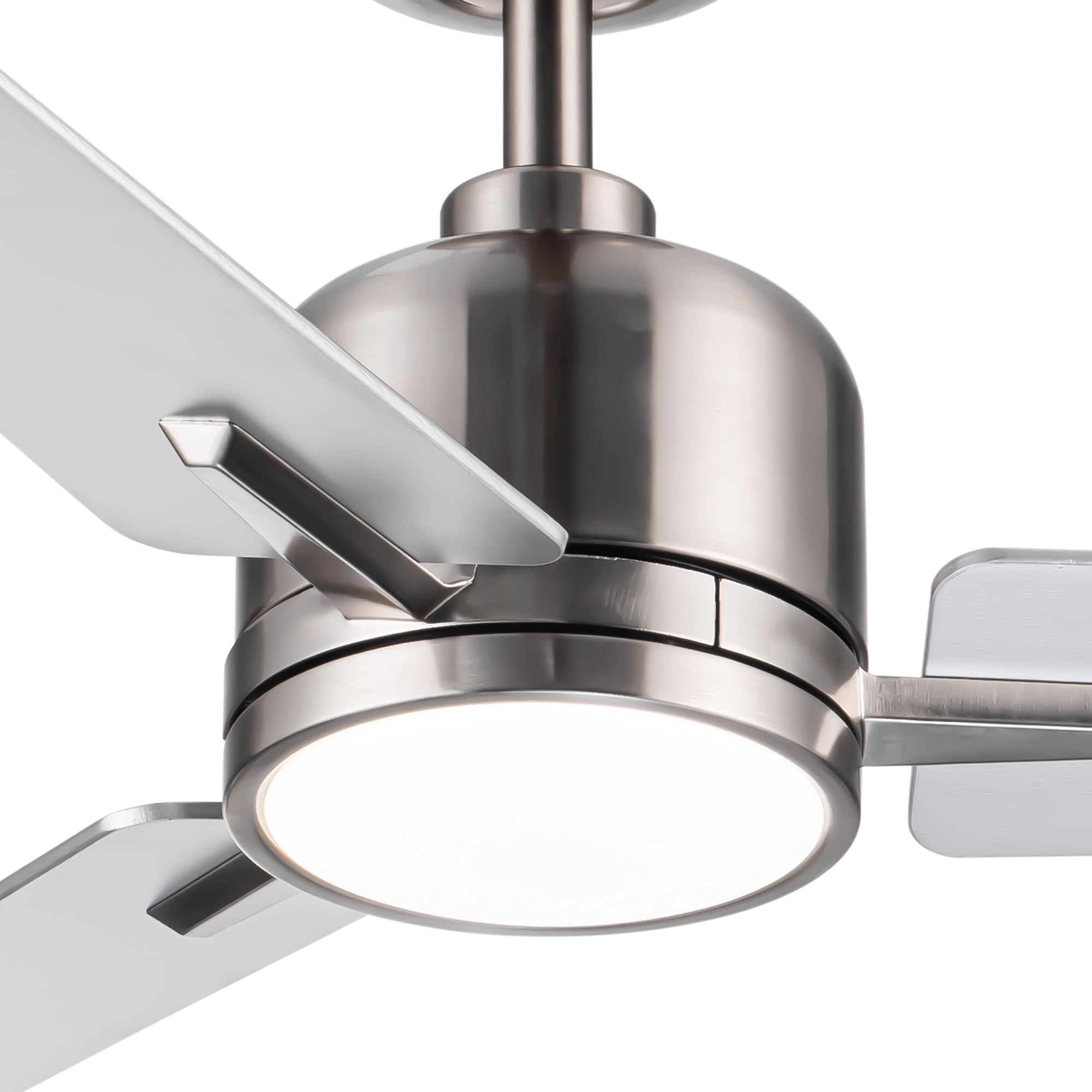 Leumius 52" Bruched Nickel Lowe Profile Ceiling Fan with Dimmable 3CCT LED Light,Modern Ceiling Fan for Living Room Bedroom