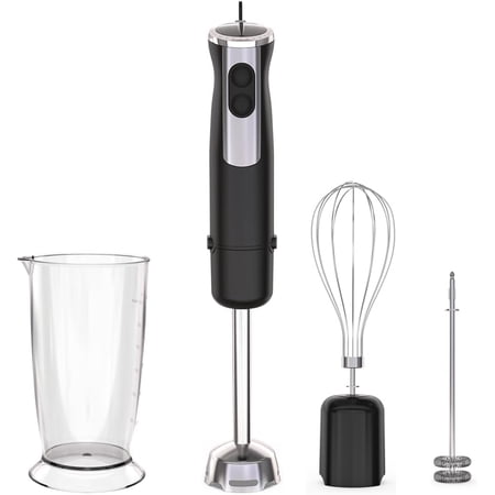 Immersion Blender Handheld,1000W hand blender stainless steel,Stick Blender,2-speed wired mixer, Includes Beaker, Whisk, Frother, for Kitchen, Baby Food Blender,smoothies