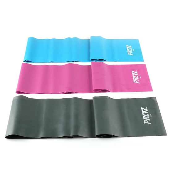 PRCTZ Essential Reformer Resistance Stretch Band, Multicolor 3 Pack (Light, Medium, Heavy)