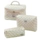 thumbnail image 2 of Makeup Cosmetic Bag 3 Pcs Cotton Quilted Makeup Bag for Women,I, 2 of 5