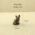 thumbnail image 6 of Brass Cat Figurine statuette Animal Figurines kitten Toy Home Desktop Decoration, 6 of 8