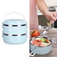 thumbnail image 4 of Thermal Lunch Box,2 Tier 304 Stainless Steel Thermal Lunch Box For Adults Office Camping,Home Stackable Stainless Steel Thermal Compartment Lunch/Snack Box Compartment Lunch Container (Pink), 4 of 8