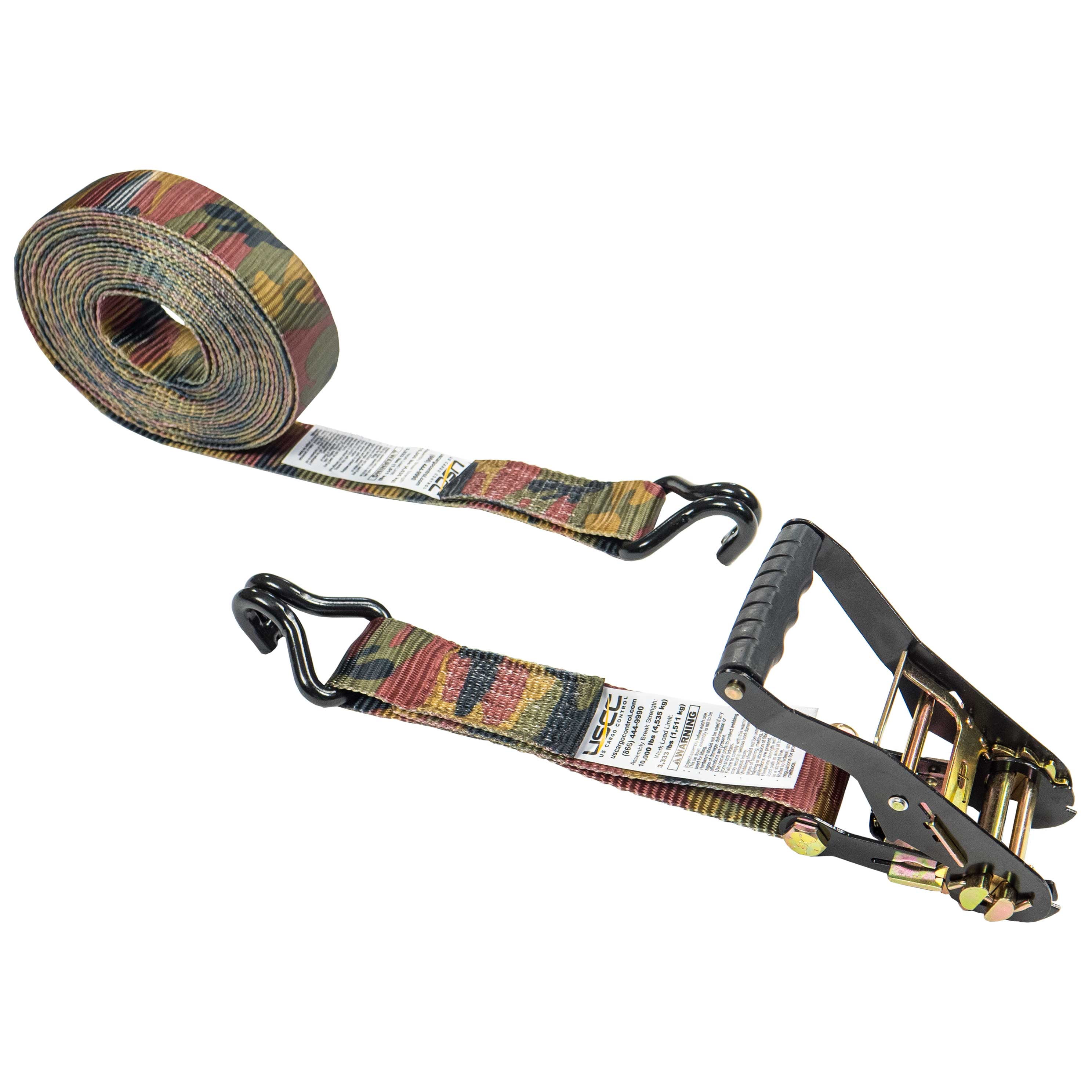 2" x 27' Camo Ratchet Strap w/ Double J Hook