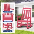 thumbnail image 5 of LOYALICE Outdoor High Back Porch Rocking Chair Set of 2,HDPE Oversized Adirondack Slat Rocker Chairs for Patio,Garden,Lawn,Balcony,Light Pink, 5 of 9